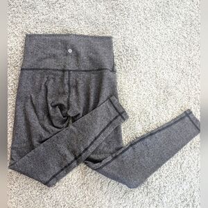 Lululemon Wunder Under High Rise Leggings Herringbone Gray Black Size 6